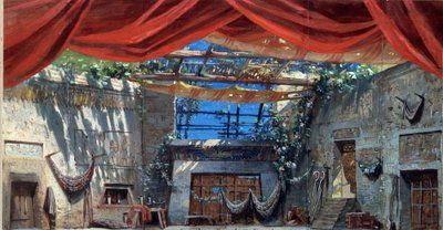 Stage Design for the ballet Ondine or the Naiad by Jules Perrot by Mikhail Ilyich Bocharov