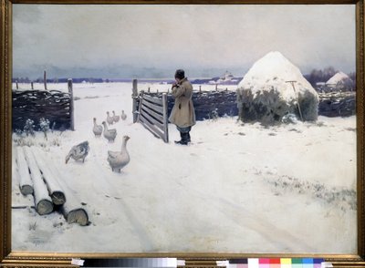 The First Snow Has Fallen by Mikhail Markianovich Germashev