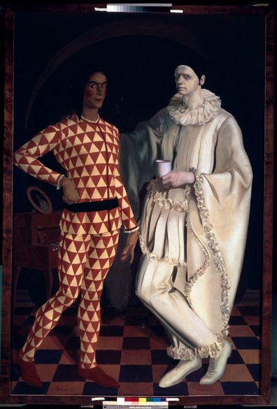 Harlequin and Pierrot (Self-portraits) by Mikhail Nikolayevich Yakovlev