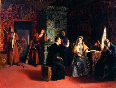 Marina Mniszech with Her Father Under Arrest by Mikhail Petrovich Klodt