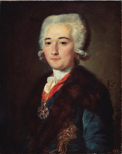 Portrait of Count Alexander Dmitriev Mamonov, Favorite of Catherine II of Russia by Mikhail Shibanov
