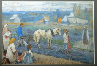 At the Field by Mikhail Vasilievich Nesterov