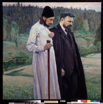 The Philosophers: Sergei Bulgakov and Pavel Florensky by Mikhail Vasilievich Nesterov