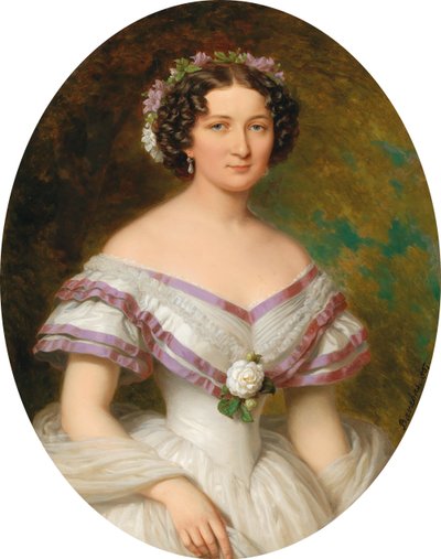 Portrait of Countess Maria Gabriella Josepha Anna Szápáry née Atzél de Borosjenő by Miklós Barabás