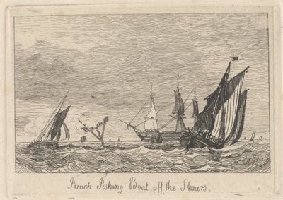 French Fishing Boat off the Shears by Miles Edmund Cotman