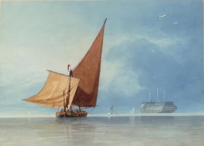 Shipping at the Entrance of the Medway, Kent by Miles Edmund Cotman