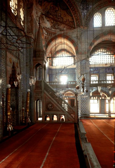 Interior view of the Rustem Pasha Mosque (1560-1564) by Mimar Sinan