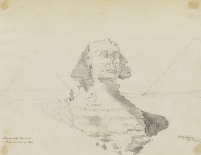 Sphinx with Pyramids of Giza, Egypt by Miner Kilbourne Kellogg