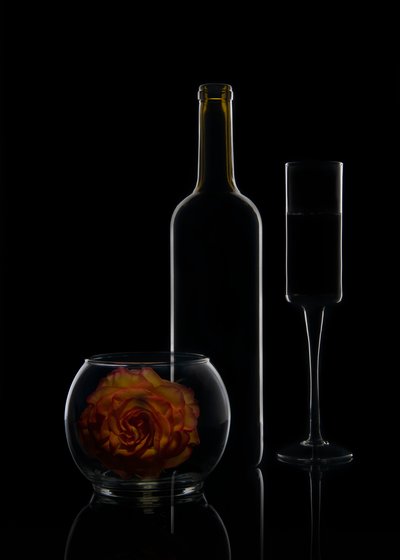 Elegant Wine and Rose by Ming Chen