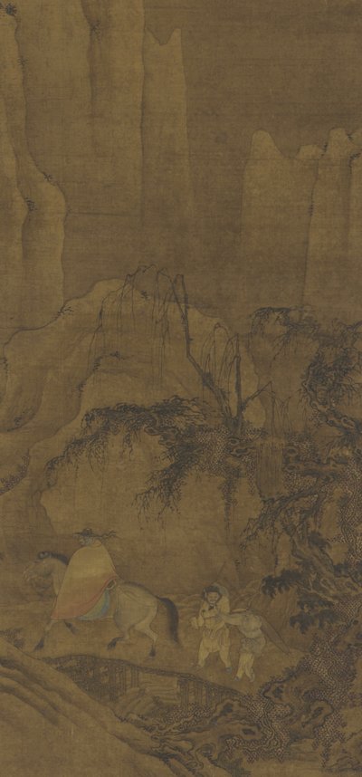 A Traveller on Horseback with Attendants by Ming Dynasty Chinese School