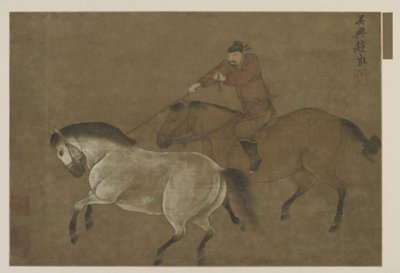 A Rider Lassoing a Horse by Ming Dynasty Chinese School