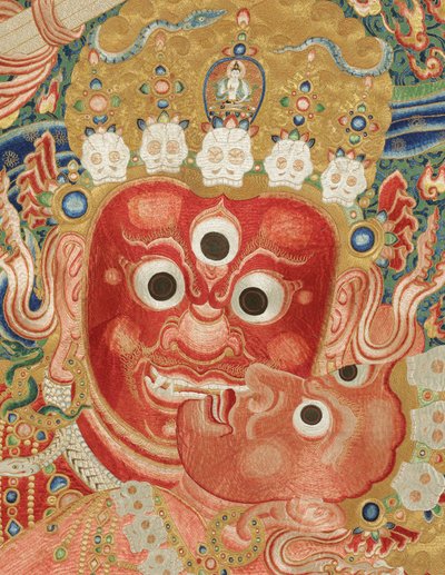 Detail of Imperial Embroidered Silk Thangka by Ming Dynasty Chinese School