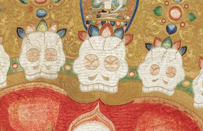 Detail of Imperial Embroidered Silk Thangka by Ming Dynasty Chinese School