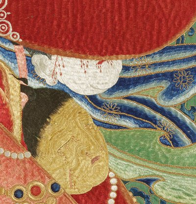 Detail of Imperial Embroidered Silk Thangka by Ming Dynasty Chinese School