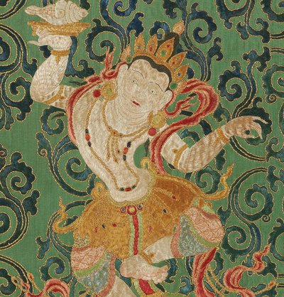 Detail of Imperial Embroidered Silk Thangka by Ming Dynasty Chinese School