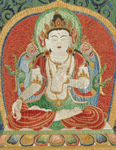 Imperial Embroidered Silk Thangka (detail) by Ming Dynasty Chinese School