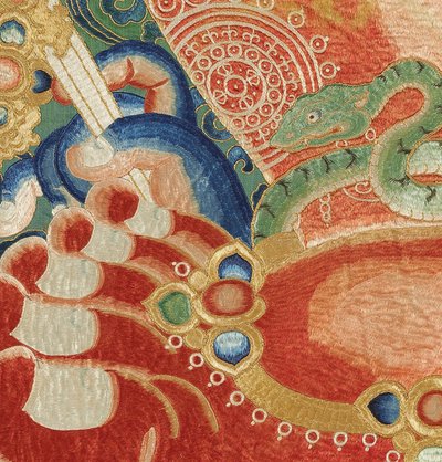 Imperial Embroidered Silk Thangka (detail) by Ming Dynasty Chinese School