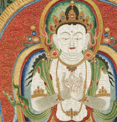 Imperial Embroidered Silk Thangka (detail) by Ming Dynasty Chinese School