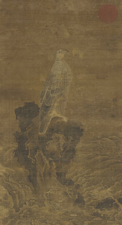 Peregrine on a Rock amid Waves by Ming Dynasty Chinese School