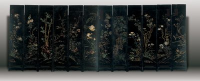 Twelve-panel Coromandel Screen, Weiping by Ming Dynasty Chinese School