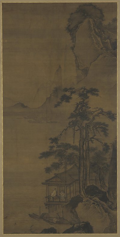 Viewing the Full Moon from a Water Pavilion by Ming Dynasty Chinese School