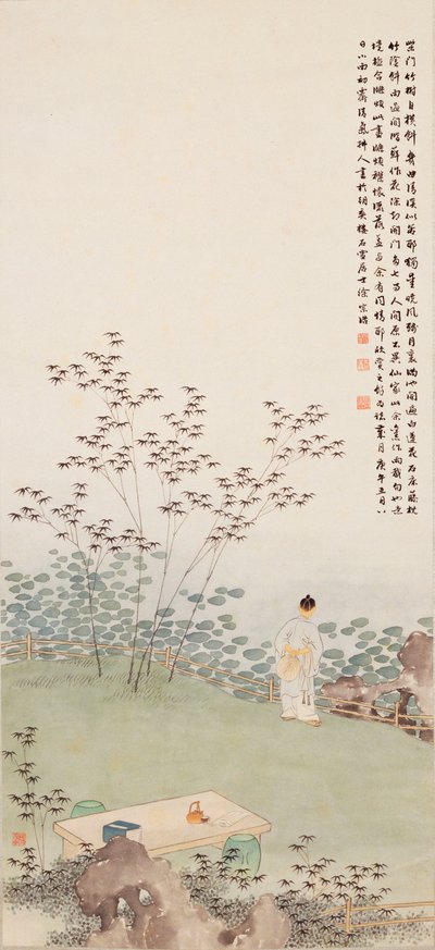Gazing at a Lotus Pond by Ming Yu
