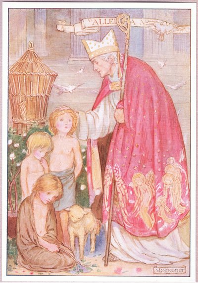 "Angles call ye them" he said. "Nay angels rather". St Augustine by Minnie Didbin Spooner