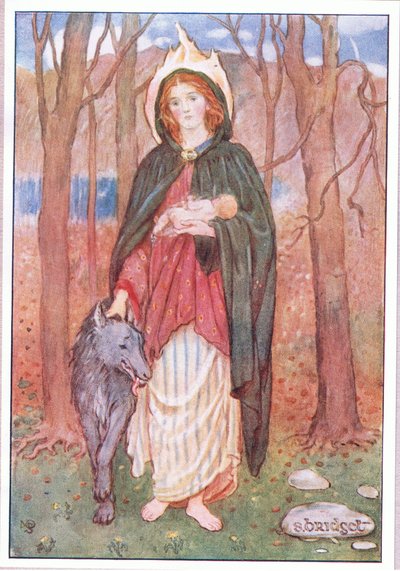 St Bridget of the Mantle by Minnie Didbin Spooner