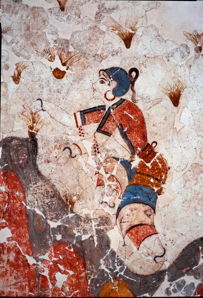 Minoan Civilization: Women Picking Saffron (Detail) by Minoan