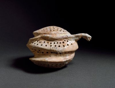 Ceramic vase in the shape of honeycomb and snake by Minoan