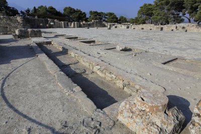 Minoan Archeological Site of Phaistos. General View of the Central Court by Minoan