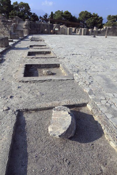 Minoan Archeological Site of Phaistos, General View of the Central Court by Minoan