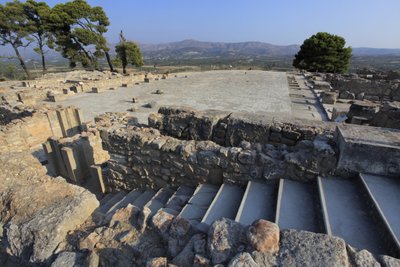 Minoan archaeological site of Phaistos. View over the central court from the north wing by Minoan