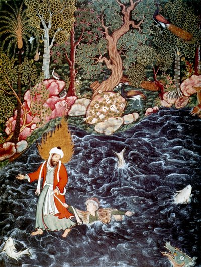 The prophet Elijah rescuing Prince Nur ad-Dahr by Mir Sayyid Ali