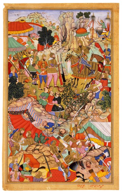 Tayang Khan Presented with the Head of the Mongol Leader Ong Khan Miniature from Jami