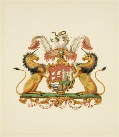 Arms of the City of Bristol, c.1830 by Miss (attr.to) Braikenridge