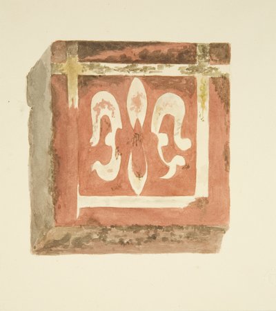 Tile from the Floor of Bristol Cathedral Showing a Fleur-de-Lis by Miss Martha Bird