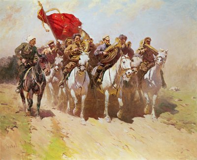 Brass band of the 1st Mounted Army, 1934 by Mitrofan Borisovic Grekov