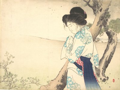 The Mad Woman of Yawata Yawata no kyojo from kuchie frontispiece of a novel, ca. 1905 by Mizuno Toshikata