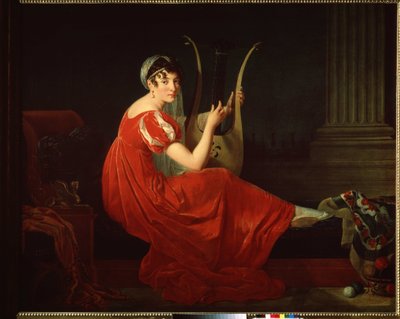 Portrait of Josephine Budayevskaya. Elegant Woman with a Harp by Mlle Riviere