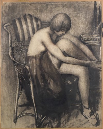 Drawing of a Dancer Seated in a Chair by Modern Decorative