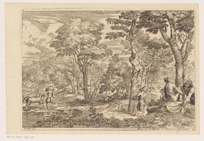 Forest Landscape with Satyrs by Moise Jean Baptiste Fouard