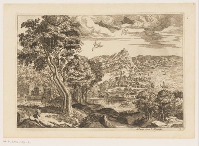 Coastal Landscape with Flying Birds by Moise Jean Baptiste Fouard