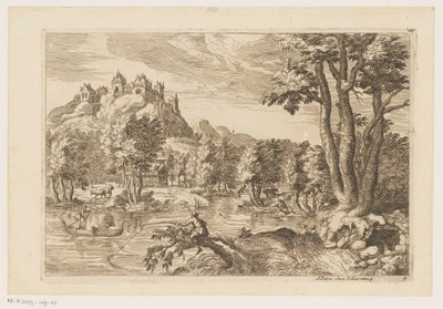 Landscape with Anglers (Landscapes after Titian) by Moise Jean Baptiste Fouard