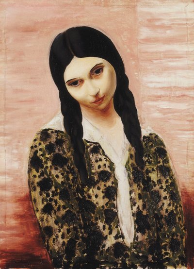 Girl Sitting on Mats by Moise Kisling