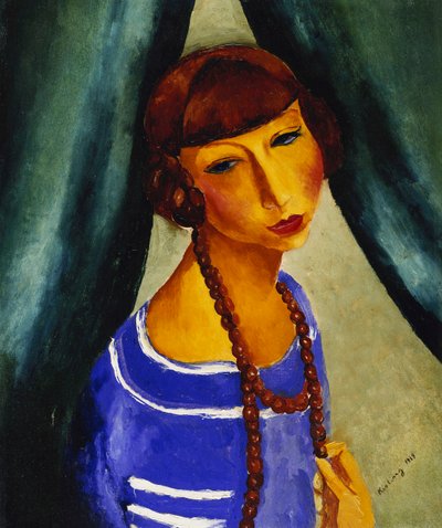 Portrait of Margueritte Gros, Sister-in-law of the Artist by Moise Kisling