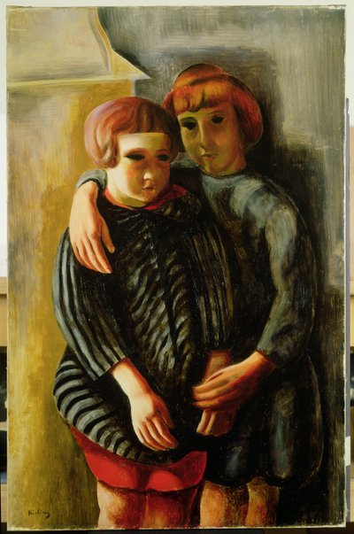Two Children by Moise Kisling