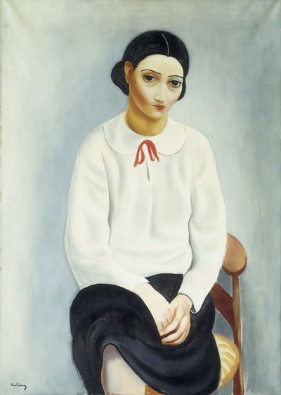 Woman in a White Blouse by Moise Kisling