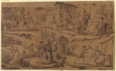 Cartoon for Cotton Printing: Scenes from Moliere