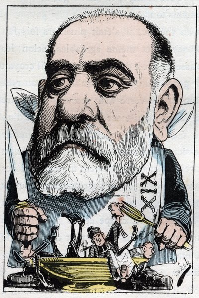 Cartoon depicting dramatic critic Francisque Sarcey by Moloch